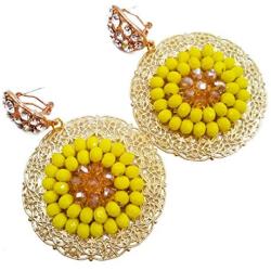 aczuv African Beads Jewelry Set Nigerian Wedding Necklace and Earrings for Women