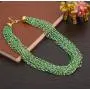 Zephyrr Fashion Hand Made Golden Multi Strand Beaded Necklace for Women