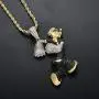Moca Jewelry Hip Hop Iced Out Bling Pendant 18K Gold Plated Chain Necklace for Men Women