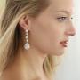 Mariell Pierced or Clip-On Silver, Gold or Rose Gold Dangle Statement Earrings for Women, Brides, Wedding