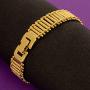 LIFETIME JEWELRY 13mm Riccio Bar Bracelet 24k Real Gold Plated for Women and Men