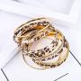 Baoqin Leopard Bangle Bracelets for Women - Multi Layers Casual Bracelet for Girls Women