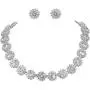 EVER FAITH Elegant Star Round Prong CZ Birthstone Necklace Earrings Set EVER FAITH Elegant Star Round Prong CZ Birthstone Necklace Earrings Set