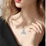 POPLYKE Celtic Knot Necklace for Women Sterling Silver Created Blue Opal Pendant Irish Infinity Love Jewelry Gifts for Girls