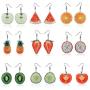 ZRosse 9 PCS Summer Food Fruit Drop Earrings for Women Girls Acrylic Funny Cute Fruit Style Earrings Jewelry