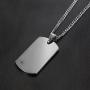 | Crucible Tungsten Carbide Diamond Dog Tag Pendant Curb Chain Necklace - 24''