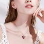 AOBOCO Heart Crystal Necklace I Love You Forever Birthstone Jewelry Gifts for Women