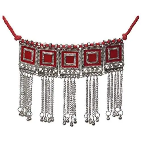 Sansar India Oxidized Choker Indian Necklace Jewelry for Girls and Women 1277