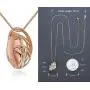 Leafael Wish Stone Pendant Necklace with Birthstone Crystal, 18K Rose Gold Plated/Silvertone, 18'' + 2''