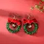 Handmade Christmas Ornament Wreath Earrings,Lightweight Christmas Red Bow Piercing Dangle Earrings,Women/Girls New-Year Gift,Christmas Party Earrings Handmade Christmas Ornament Wreath Earrings,Lightweight Christmas Red Bow Piercing Dangle Earrings,Women/Girls New-Year Gift,Christmas Party Earrings