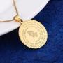 Bible Verse Prayer Necklace Christian Jewelry Stainless Steel Praying Hands Coin Medal Pendant