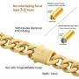 KRKC&CO 12mm/14mm Mens Cuban Link Chains, 18k Gold Miami Cuban Link Curb Chain, Hip Hop Jewelry, Solid No Tarnish Necklace, Durable Street-wear Hip Hop Chains for Men, 18 20 22 24 26inches