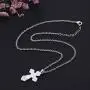 TEAMER Cross Necklace Russian Orthodox Crucifix Eastern Church Necklace Men Religious Jewelry