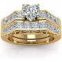 wedding ring set Two Rings His Hers Couples Rings Womens 10k Yellow Gold Filled White CZ Wedding Engagement Ring Bridal Sets & Mens Tungsten Carbide White Cz Wedding Band
