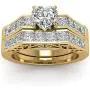 wedding ring set Two Rings His Hers Couples Rings Womens 10k Yellow Gold Filled White CZ Wedding Engagement Ring Bridal Sets & Mens Tungsten Carbide White Cz Wedding Band