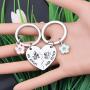 CYTING Her Stitch His Angel Puzzle Piece Keychain Set with Hibiscus Flower Charm Hawaiian Jewelry Gift for Couples Family Best Friends