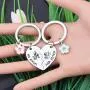 CYTING Her Stitch His Angel Puzzle Piece Keychain Set with Hibiscus Flower Charm Hawaiian Jewelry Gift for Couples Family Best Friends