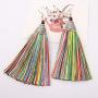 YRY Tassel Earrings Fringe Drop Long Dangling Bohemian Statement Thread Earrings for Women Wedding Party Jewelry