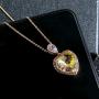 EVEVIC Swarovski Crystal Heart Pendant Necklaces for Women 14K Gold Plated Dainty Necklace Jewelry
