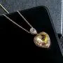 EVEVIC Swarovski Crystal Heart Pendant Necklaces for Women 14K Gold Plated Dainty Necklace Jewelry EVEVIC Swarovski Crystal Heart Pendant Necklaces for Women 14K Gold Plated Dainty Necklace Jewelry