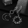 D.Rosse Women Fashion Boho Asymmetrical Hollow Star Sun Moon Drop Dangle Earring Jewelry