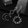D.Rosse Women Fashion Boho Asymmetrical Hollow Star Sun Moon Drop Dangle Earring Jewelry