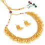 Bodha Traditional Indian Temple Gold Jewelry Necklace Set 22K with Earrings for Women & Girls (SJ_2683)