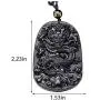 Mson Obsidian Pendant Necklace Obsidian Crystal Pendant Necklace Pattern with Extend Bead Chain for Men or Women Mson Obsidian Pendant Necklace Obsidian Crystal Pendant Necklace Pattern with Extend Bead Chain for Men or Women