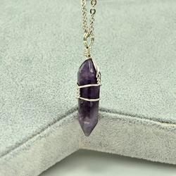 Paialco Jewelry Hand Wired Healing Crystal Point Chakra Pendant Necklace