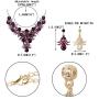 EVER FAITH Womens Crystal Gorgeous Bridal Banquet Teardrop Blooming Flower Leaf Necklace Earrings Set