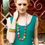 Ruby Olive Womens Colorful Resin Beaded Pod Necklace with Wood Bead