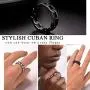 PROSTEEL 316L Stainless Steel Ring, Black/18K Real Gold Plated, 6.4mm Cuban Link Design Band Ring for Men/Women(with Gift Box) PROSTEEL 316L Stainless Steel Ring, Black/18K Real Gold Plated, 6.4mm Cuban Link Design Band Ring for Men/Women(with Gift Box)