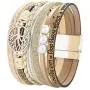 YOOCOOL Tree of Life Leather Multi-Layer Wraps Bracelet,Boho Wide Buckle Wristband Bangle,Braided Cuff Bracelets for Women YOOCOOL Tree of Life Leather Multi-Layer Wraps Bracelet,Boho Wide Buckle Wristband Bangle,Braided Cuff Bracelets for Women