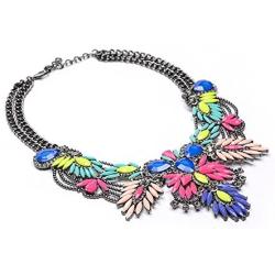 Lovage Colorful Resin Bubble Bib Statement Necklace Bohemian Chunky Collar Jewelry …