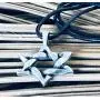 Trilogy Jewelry Pewter Star of David Woven Pendant on Leather Necklace