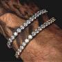 HUAMING 5mm Iced Out Tennis Chain Bracelet Necklace Set with Cross Pendant for Men Hip Hop Link Gold Plated Bling Bracelet with AAA Cubic Zirconia Diamond