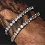 HUAMING 5mm Iced Out Tennis Chain Bracelet Necklace Set with Cross Pendant for Men Hip Hop Link Gold Plated Bling Bracelet with AAA Cubic Zirconia Diamond HUAMING 5mm Iced Out Tennis Chain Bracelet Necklace Set with Cross Pendant for Men Hip Hop Link Gold Plated Bling Bracelet with AAA Cubic Zirconia Diamond