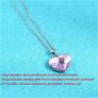 Women Heart Necklace, Double Sided Heart Pendant Necklaces for Girls Swarovski Crystal Necklace Gifts for Her Birthday Valentine Day Fashion Jewelry for Mom Daughter Teen Girls Girlfriend, White Gold