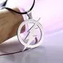 Stainless Steel Superhero Lightning Round Flash Pendant Necklace Leather Chain Stainless Steel Superhero Lightning Round Flash Pendant Necklace Leather Chain