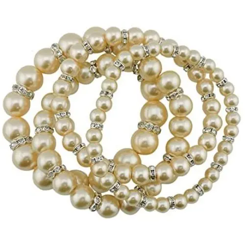 Coiris 4pcs /Set Imitation Pearl Bracelets Crystal Women Multi Layer (BR1113) Coiris 4pcs /Set Imitation Pearl Bracelets Crystal Women Multi Layer (BR1113)