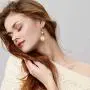 PLTGOOD Fashion Small Hoop Huggie Earrings for Women Girls - 18K Gold Plated Sparkling CZ Lightning/Shell/Heart Dangle Drop Earrings