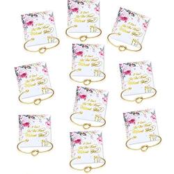 Hicarer 10 Pieces Bridesmaid Bracelet Knot Cuff Bangle with I Cant Tie The Knot Without You Bridesmaid Cards