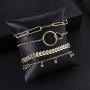 SOFTONES Boho Plated Gold Layered Bracelets for Women Girls Open Cuff Chain Bracelets Sets Jewelry,Adjustable Size