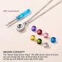 GoldChic Jewelry 7pcs Interchangeable Bezel-Set Necklace for Women Girl Gift Jewelry,Cubic Zirconia Necklace, Bezel Necklace with Gift Box