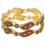 Efulgenz Indian Style Bollywood Gold Plated Rhinestone Crystal Bridal Wedding Bracelet Bangle Set Jewelry