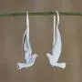 NOVICA .925 Sterling Silver Brushed Satin Finish Drop Hook Earrings Friendly Doves