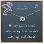 EFYTAL Girlfriend Gifts, Girlfriend Birthday Gift Ideas For Her, Romantic Sterling Silver 925 Small CZ Interlocking Circles Necklace Jewelry for Women, Cute Anniversary / Valentines Day Present