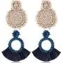 2 Pairs Statement Drop Earrings Bohemian Beaded Round Handmade Tassel Earrings for Women Girls Jewelry (Style Set 4) 2 Pairs Statement Drop Earrings Bohemian Beaded Round Handmade Tassel Earrings for Women Girls Jewelry (Style Set 4)