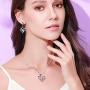 VAN RORSI&MO Jewelry Set - 14k White Gold Plated Heart Necklace and Earring Sets for Women 5A Cubic Zirconia Jewelry Sets for Women