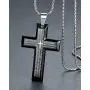 Aoiy Mens Stainless Steel Large Our Father Lords Prayer Cross Pendant Necklace, 23'' Chain Aoiy Mens Stainless Steel Large Our Father Lords Prayer Cross Pendant Necklace, 23'' Chain